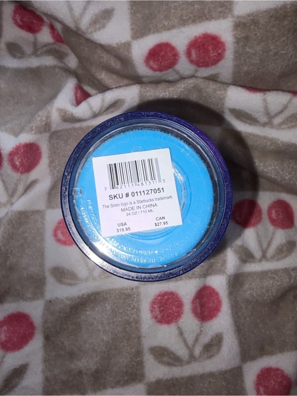 Starbucks Teal Blue Holographic Floral Tumbler - Insulated Travel Cup